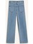Wide Leg Bağcıklı Bel Uzun Jean Yıkamalı Pantolon 17