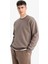 Relax Fit Bisiklet Yaka Kalın İçi Yumuşak Tüylü Basic Düz Sweatshirt T5139AZ25AU 10