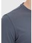 Gri Düz Bisiklet Yaka Pamuk Karışımlı T-Shirt 4