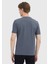 Gri Düz Bisiklet Yaka Pamuk Karışımlı T-Shirt 5
