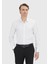 Beyaz Regular Fit Dokuma Klasik %100 Pamuk Gömlek 2