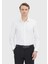 Beyaz Regular Fit Dokuma Klasik %100 Pamuk Gömlek 2