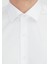 Beyaz Regular Fit Dokuma Klasik %100 Pamuk Gömlek 5