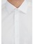 Beyaz Regular Fit Dokuma Klasik %100 Pamuk Gömlek 4