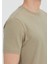 Deve Tüyü Düz Bisiklet Yaka Pamuk Karışımlı T-Shirt 5