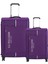 2'li Valiz Seti Orta ve Kabin Boy Lüx Kumaş Valiz Mor 24030 1