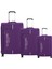 3'lü Valiz Seti Lüx Kumaş Valiz Mor 24030 1