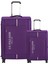 2'li Valiz Seti Büyük ve Kabin Boy Lüx Kumaş Valiz Mor 24030 1
