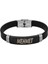Siyah Silikon ve Çelik Bileşim Siyah Zeminli Isme Özel Yazılı Erkek Bileklik 2