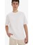 %100 Pamuk Relax Fit Bisiklet Yaka Kısa Kollu Basic Düz Beyaz Tişört D3673AX25SM 7
