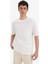 %100 Pamuk Relax Fit Bisiklet Yaka Kısa Kollu Basic Düz Beyaz Tişört D3673AX25SM 10