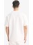 Oversize Geniş Kalıp Bisiklet Yaka Ağır Kumaş Basic Düz Kısa Kollu Beyaz Tişört B6494AX25AU 18