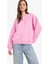 Oversize Geniş Kalıp Bisiklet Yaka Basic Düz Sweatshirt A4177AX25WN 6