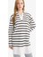 Regular Fit Polo Yaka Çizgili Uzun Kollu Tunik 7