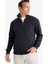 Regular Fit Dik Yaka Yarım Fermuarlı İçi Yumuşak Tüylü Basic Düz Sweatshirt X7405AZ25AU 10