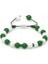 Makrome Örgülü Küre Kesim Yeşil Beyaz Jade Hematit Doğaltaş Kadın Taraftar Bileklik 1