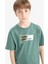 Erkek Çocuk Bisiklet Yaka Baskılı Kısa Kollu Tişört 16