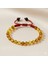 Makrome Örgülü Küre Kesim Sarı Renk Fosilli Doğal Damla Kehribar Kadın Bileklik 5