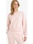 Boxy Fit Bisiklet Yaka Basic Düz Sweatshirt B8568AX25AU 14
