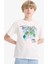 Erkek Çocuk Bisiklet Yaka Baskılı Kısa Kollu Tişört E8456A825HS 12