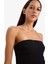 Straplez Basic Düz Mini Elbise 14