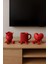 Dekoratif Kalp Gül ve Kahve Figürü Kahve Sever Obje 3'lü Set 9 x 7 cm 3