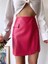 Cep Detaylı Oval Kapaklı Deri Etek Fuşya H240048 1