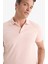 %100 Pamuk Slim Fit Dar Kesim Polo Yaka Kısa Kollu Pamuklu Nakışlı Pike Tişört E2633AX25SM 9