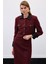 Kontrast Kısa Tüvit Ceket - Bordo 1