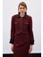 Kontrast Kısa Tüvit Ceket - Bordo 2