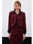 Kontrast Kısa Tüvit Ceket - Bordo 3