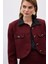 Kontrast Kısa Tüvit Ceket - Bordo 6