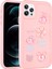 iPhone 13 Pro Max Uyumlu Kabartma Figürlü Parlak Mbvo Toys Silikon Kapak-Pembe 1