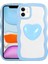 iPhone 11 Kılıf Renkli Kalp Figürlü Mbvo Ponçik Kapak-Mavi 1