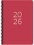 2026 - 17X24 Spiralli Günlük Ajanda -Kırmızı 1