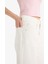 Barrel Fit Normal Bel Bilek Boy Beyaz Jean Pantolon 14