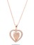 Zirkon Taşlı Kalp Model Rose Renk Isme Özel Yazılı 925 Ayar Gümüş Kadın Kolye 1