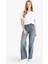 Straight Wide Yüksek Bel Uzun Jean Yıkamalı Pantolon 9