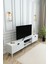 Country Model 150 cm TV Ünitesi – MDF Kapak, Raflı Modern TV Sehpası | Beyaz Renk Televizyon Konsolu 4