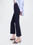 Kadın Lacivert High Rise Double Knit Crop Kick Pantolon 5