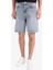%100 Pamuk Straight Fit Jean Bermuda Şort F5540AX25SM 13