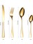 Premium 304 Paslanmaz Çelik 24 Parça Çatal Kaşık Bıçak Takımı – 6 Kişilik Sofra Seti Gold Rengi 2