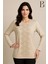 Rahat Kesim Önü Su Yolu Taş Işlemeli Anne Kadın Penye Bluz 1