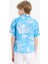 Erkek Çocuk Oversize Geniş Kalıp Polo Yaka Desenli Viskon Kısa Kollu Gömlek 17