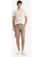 %100 Pamuk Regular Fit Düz Paça Gabardin Bermuda Şort 6