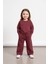 Sweatshirt & Wide Leg Eşofman Takım - Bordo 2