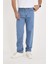 Erkek Mavi Baggy Denim Pantolon 4