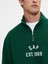 Erkek Yeşil Vintagesoft Oversized Gap Logo Yarım Fermuarlı Sweatshirt 4
