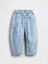 Kız Bebek Mavi Bow Horseshoe Jean Pantolon 4