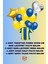 Taraftar Temalı Sarı Lacivert Renk Forma Folyo Balon Seti Yıldızlı ve Kalpli 2